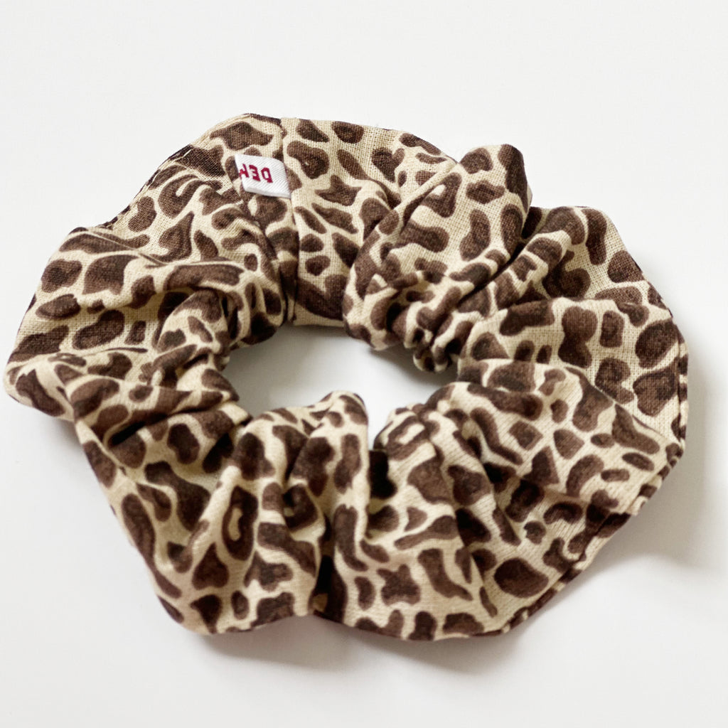 Chouchou leopard coton fait en france 